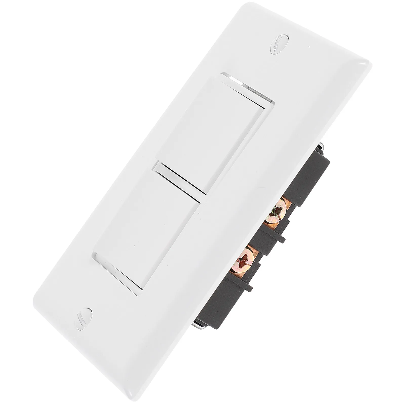 Double Rocker Light Switch 10 Amp Impact Resistant Paddle Switch with Wall Cover Electrical Light for Apartments Home