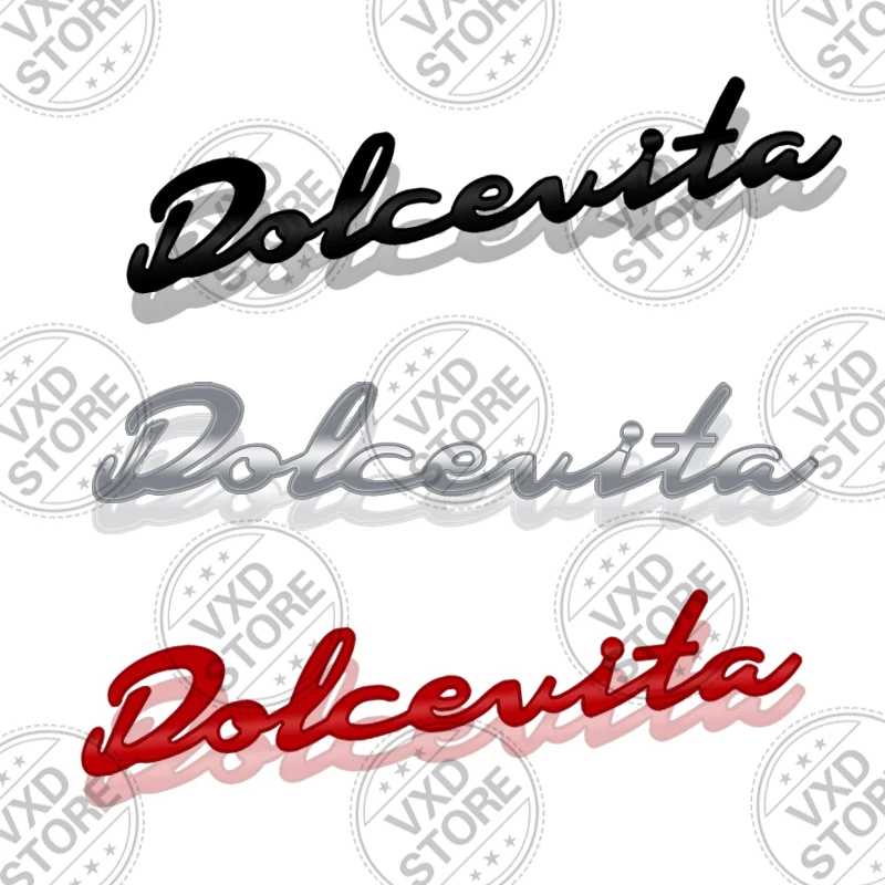 3D Dolcevita Letters Emblem METAL Rear Trunk Car Badge sticker For Abarth 500 695 500C 500E 500X 595 Fiat Viaggio Punto 124 125