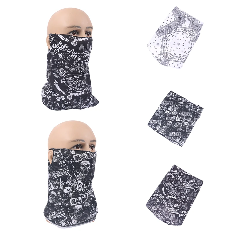 Masker tabir surya Punk Pria Wanita, syal wajah leher UV perlindungan telinga musim panas, Bandana Sc olahraga luar ruangan bersepeda 1 buah