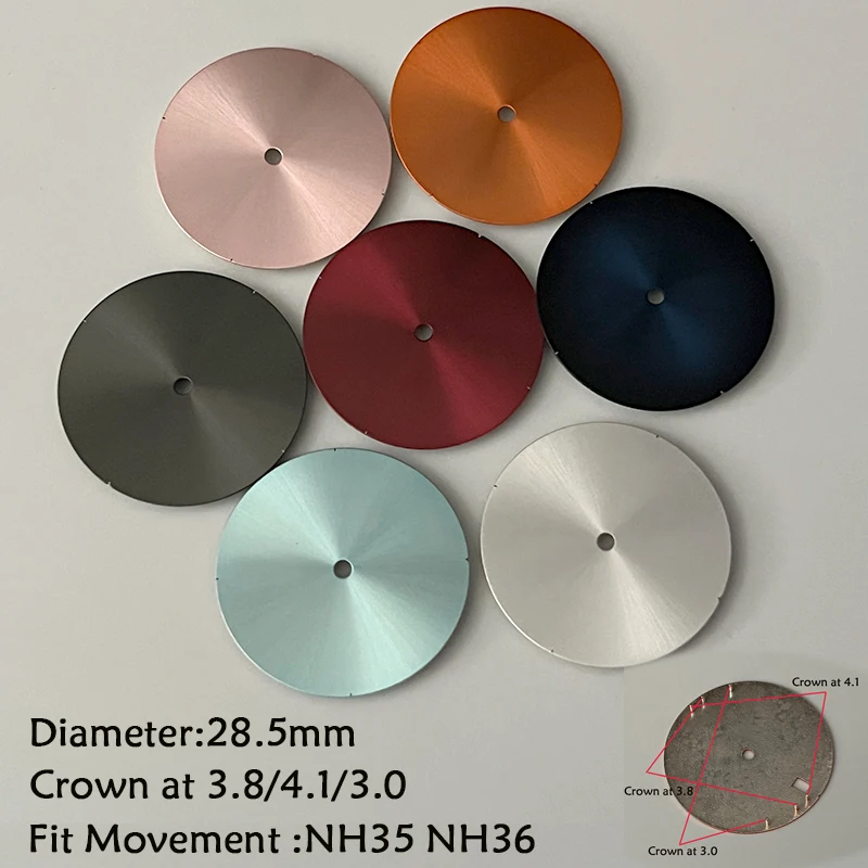 

NH36 Dial Suitable For NH35 And NH36 Japanese Movement Crown Located At 3.0/3.8/4.1 Positions 28.5mm Dial