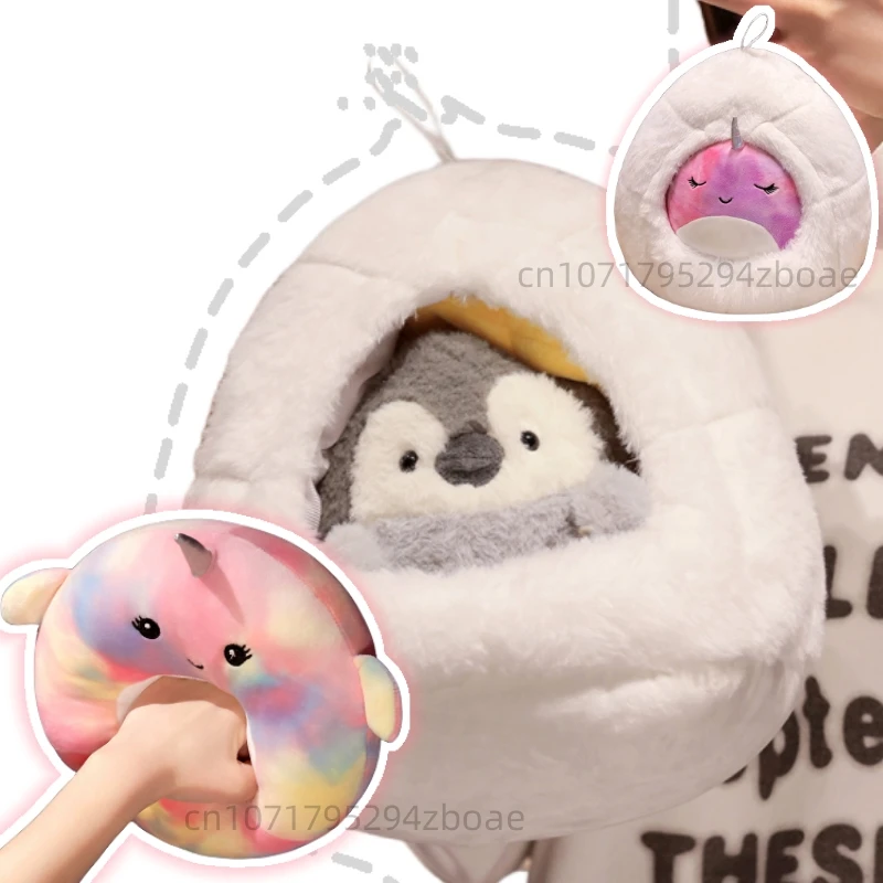 High Quality Animals And Nests Series Plush Dolls Penguins And Unicorns In Nests Soft Kawaii Plush Toys For Boys And Girls Gifts