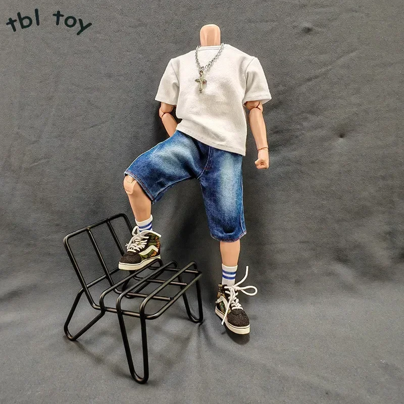 1/6 escala masculino soldado jeans fazer calças velhas buraco roupas modelo para 12 Polegada figura de ação boneca corpo yeeshiyi