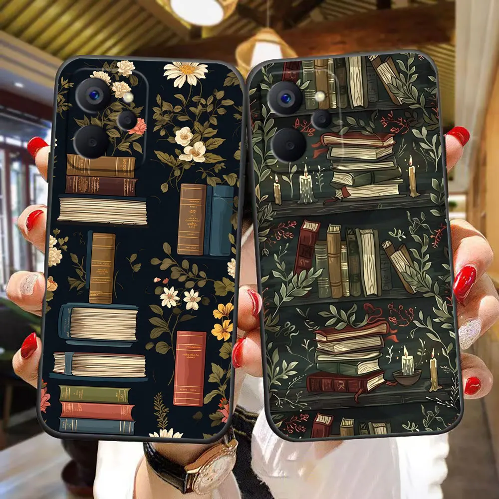 Shelf Book Creative Pattern Phone Case For Realme C75 C71 C65 C63 C55 C53 C35 15 15T 14 13 12 11 10 9 9I 8I 8 PRO TPU Case Cover - zdjęcie 1