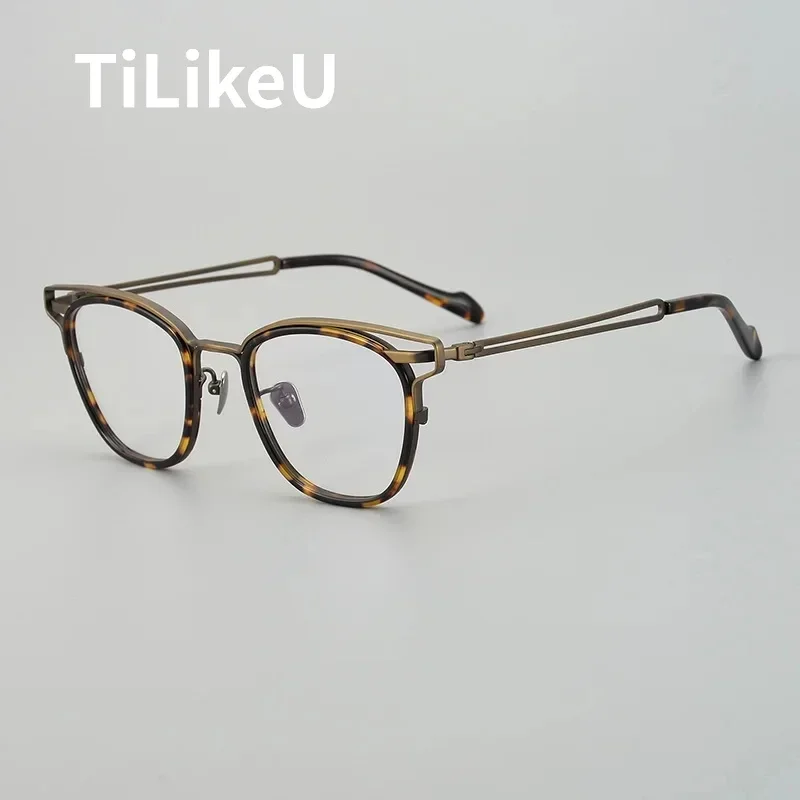 

Japanese Handmade Retro Titanium Acetate Glasses Frame Personality Fashion Men Women Eyeglasses Vintage Spectacle Frames Eyewear