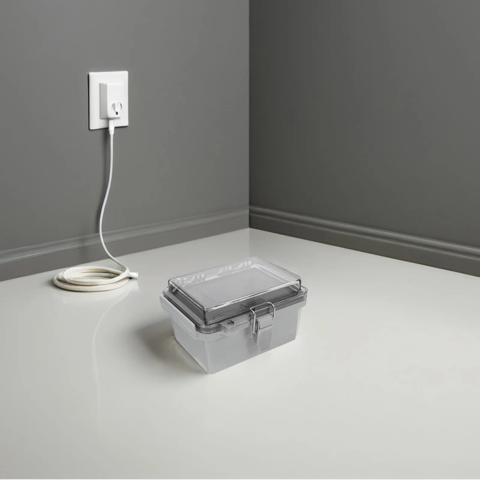 ABS Waterproof Junction Box Outdoor Electrical Enclosure with Hinged Cover Stainless Steel Latch for Lighting Solar Irrigation