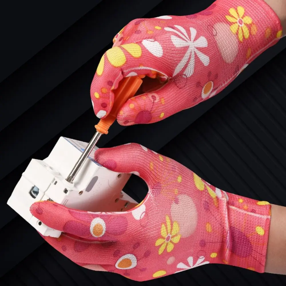 

1Pair Thin Planting Labor Gloves Labor Protection Nylon Gardening Gloves Anti-Fouling Breathable Women Work Gloves Household