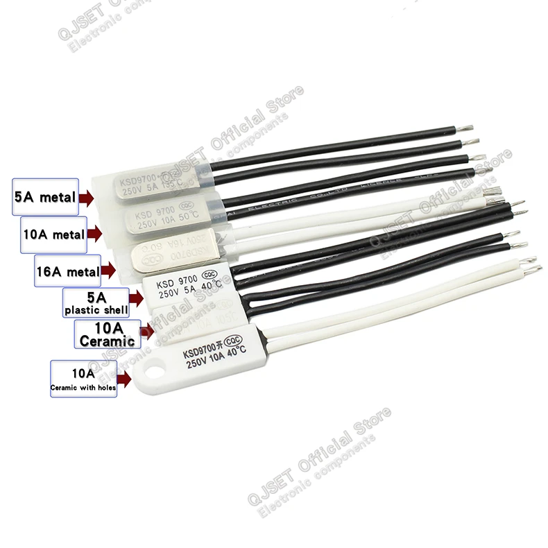 2 Stücke KSD9700 250 V/10 A 16A 40 ~ 150 Grad Normalerweise Geschlossener Temperaturregelungsschalter Bimetall Temperaturschalter Wärmeschutz – Detail 13