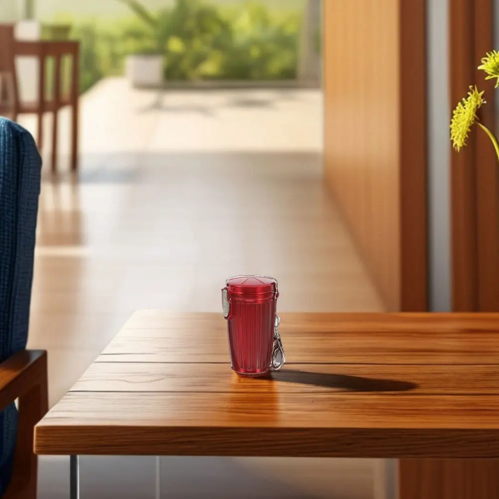 2 قطعة منفضة سجائر محمولة جيب صغير مع سلسلة المفاتيح غطاء محكم الغلق للتخييم في الهواء الطلق السفر سيارة استخدام حاوية تخزين الرماد قابلة لإعادة الاستخدام