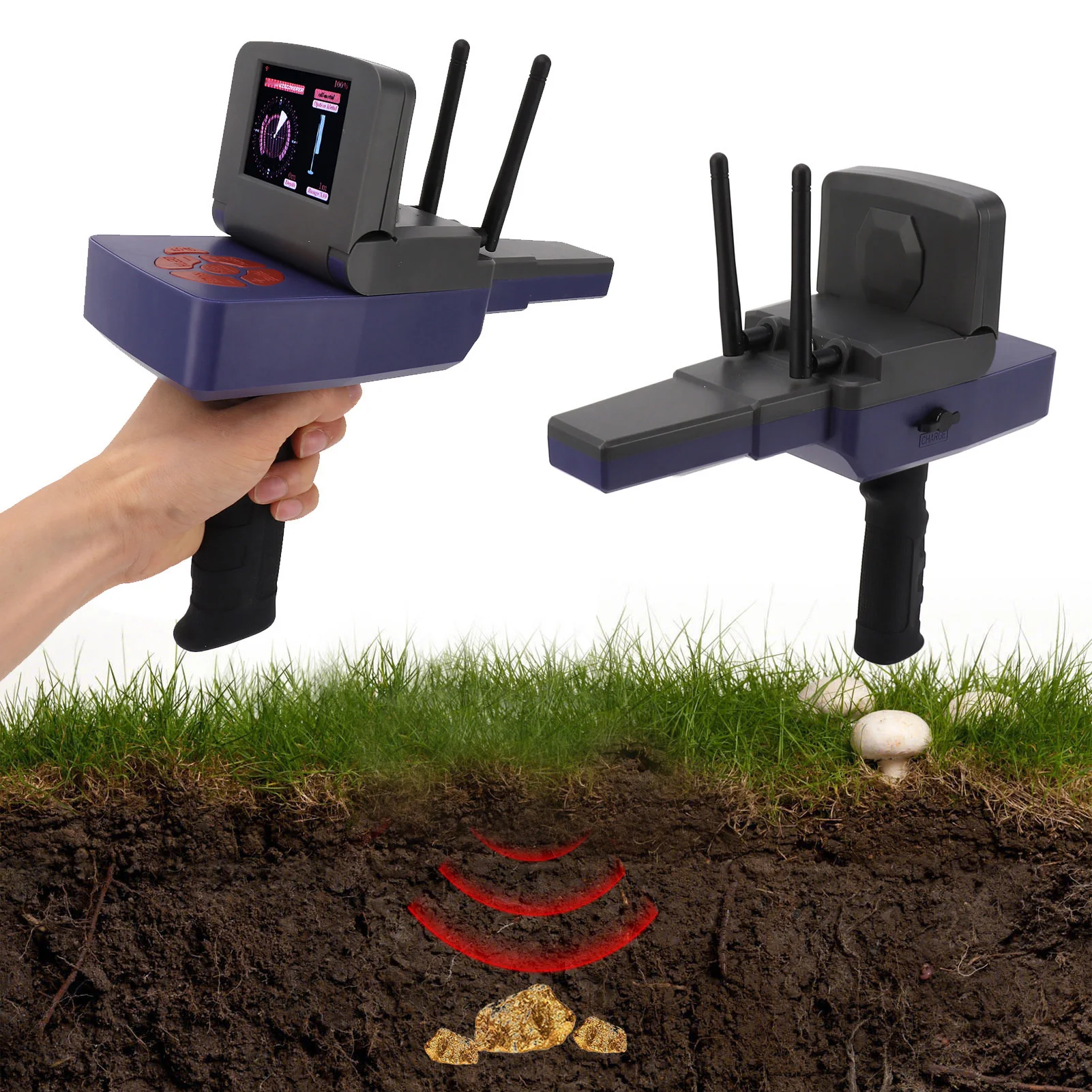 30m Depth Metal Detector 1500m Range Underground Metal Finder Scanner Equipment with Display for Gold Silver Copper Metal Finder