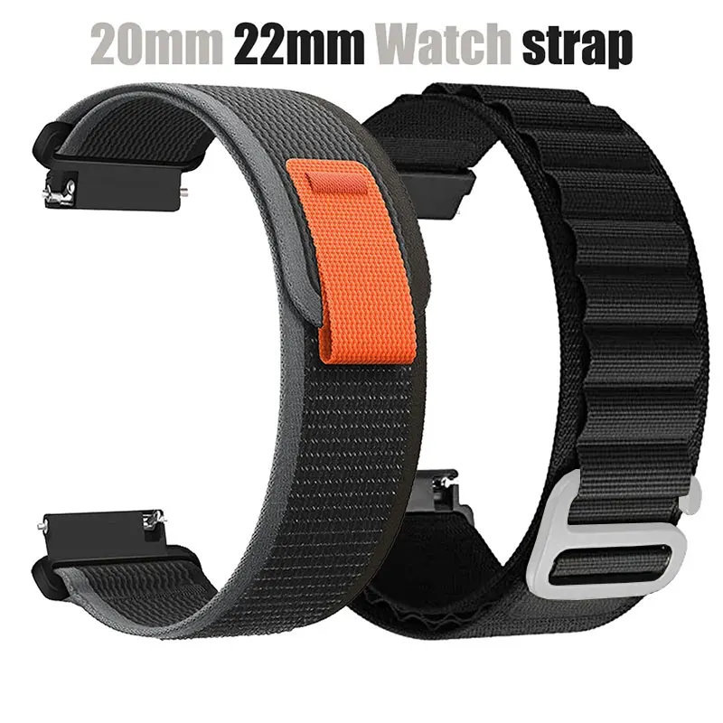 

Nylon Band for Samsung Galaxy Watch 7 6 5 4 40mm 44mm Classic/Active/Gear S3 Frontier 20mm 22mm Sport Loop Strap Amazfit GTS 3 4