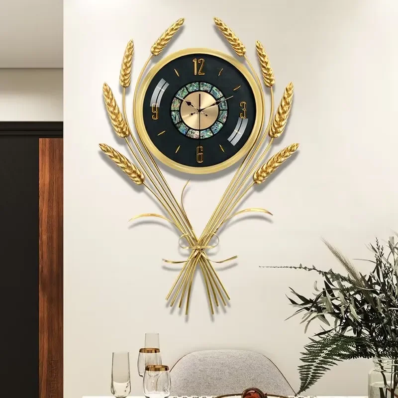 72x42cm Large Wall Clock Pure Copper Frame Silent Quartz Movement Modern Luxury Home Decor for Living Room Dining Room