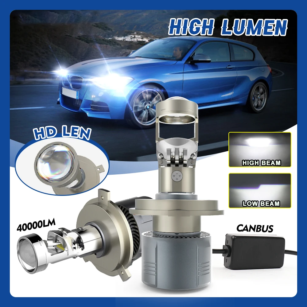 

HAOLIDE H11 H7 LED Headlight HD Projector Lens 40000LM 9005 HB3 9006 HB4 RHD LHD H4 Auto LED Bulb Hi/Lo Beam Headlight 12V 24V