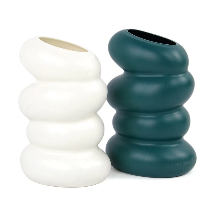 1Pc Weiß Spirale Kunststoff Vase Nordic Kreative Blume Anordnung Container Für Küche Wohnzimmer Schlafzimmer Dekoration Ornament