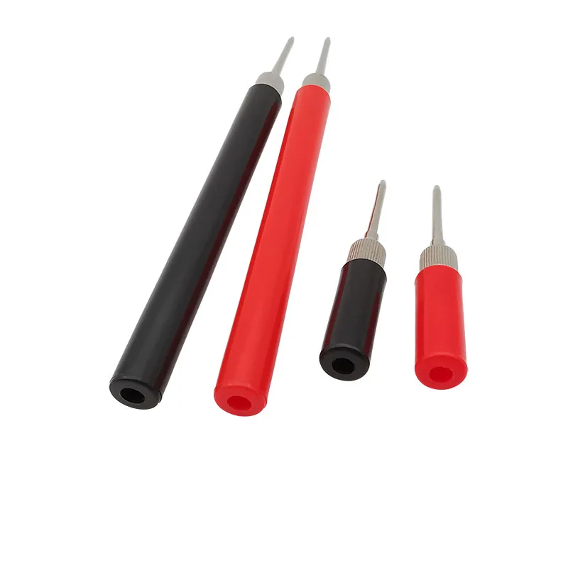 2Pcs Multimeter Test Probe 2mm Pin Testing Tools Connector Long/Short Red Black Insulated Handle For Electrical Test Wire Leads