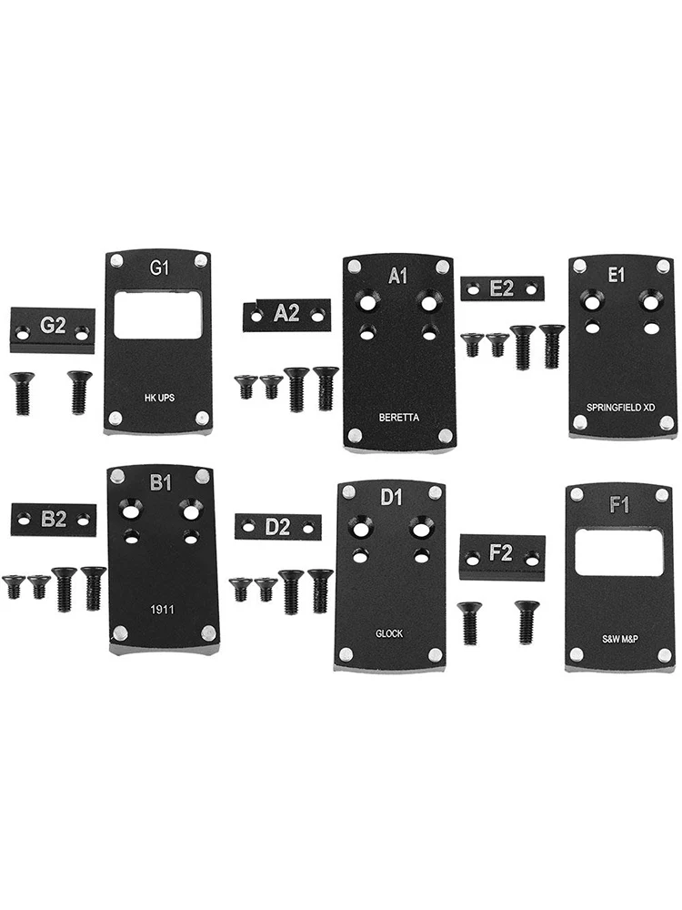 옵틱스 글록 G17 G19 1911 M&P 권총 리플렉스 사이트 마운트 어댑터 플레이트 (사이트마크 버리스 보텍스 마이크로 레드닷 스코프용)
