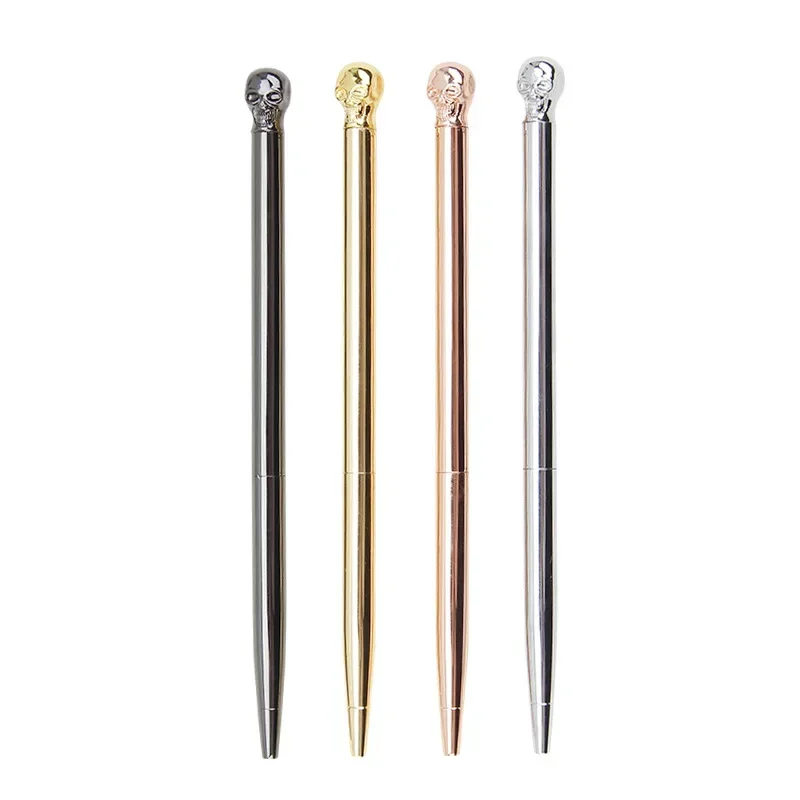 A 12PCS Metal Skull Pen Student Prizes Creative Fashion Resistant Office Supplies Ballpoint Pens For Writing Stationery
