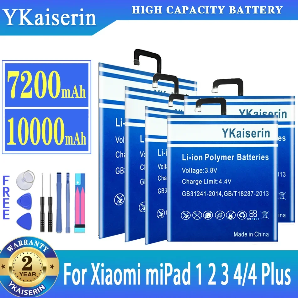 YKaiserin Battery BN60 BN80 BM60 BM61 BM62 For Xiaomi miPad 1 2 3 4 Plus 4Plus miPad1 miPad2 miPad3 miPad4 miPad4Plus