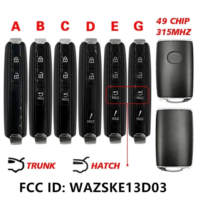 KEYECU Replacement Smart Keyless Proximity Remote Key Fob 315MHZ ID49 Chip for Mazda 6 MX-5 MIATA CX-9 CX-3 CX-5 WAZSKE13D03