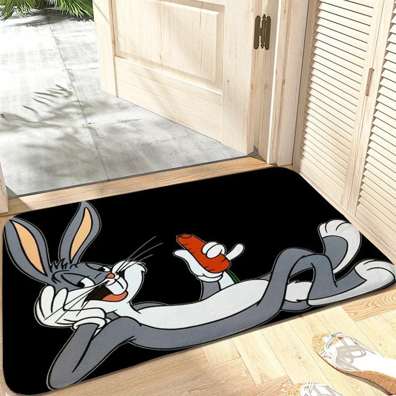 Carpet for Bedroom Cartoon B-Bugs Bunnys Floor Mats for Home Sleeping Room Flannel Custom Veranda Floor Rugs Kitchen Accessories