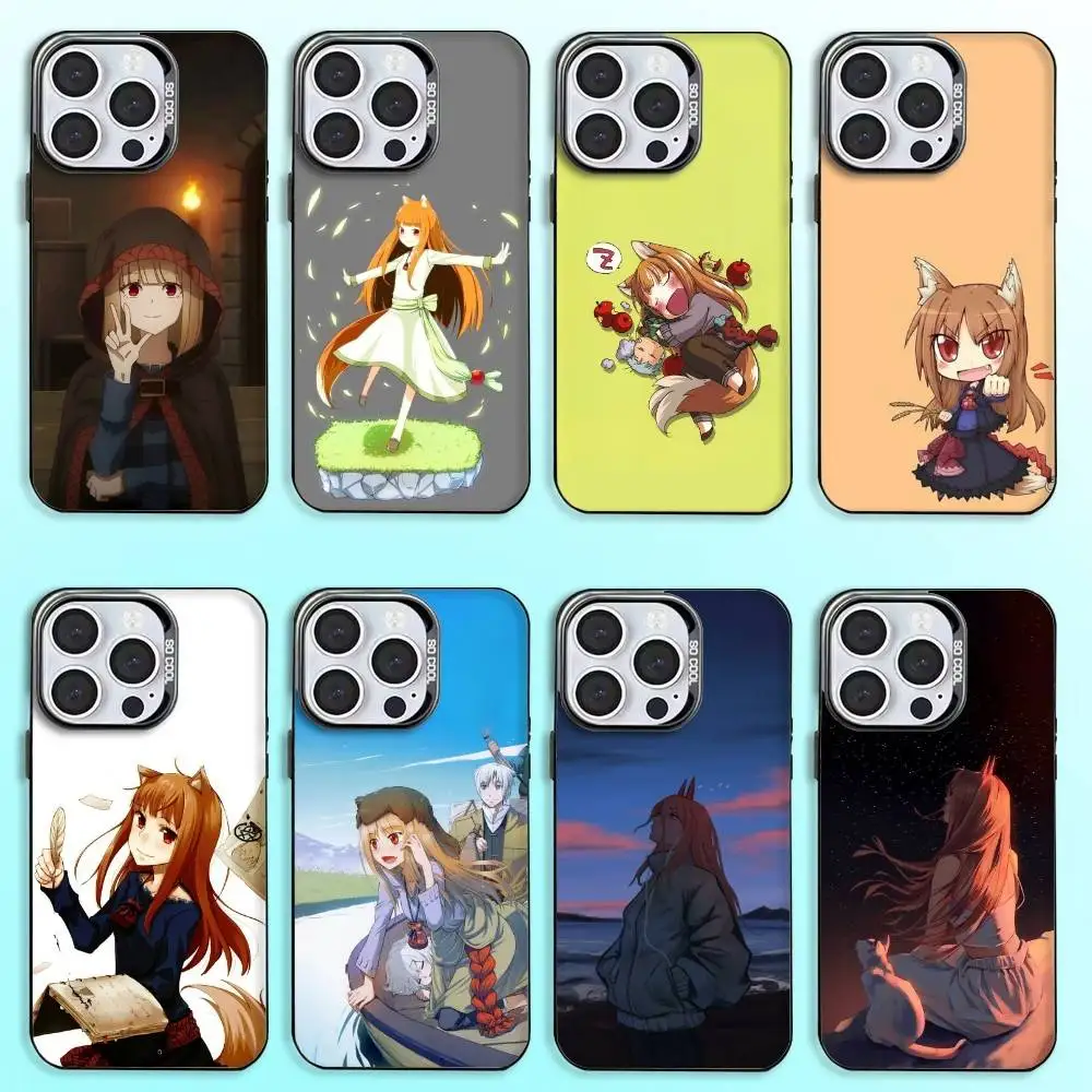 

M-Merchant Meets the Wise W-Wolf Phone Case For iPhone17,16,15,14,13,12,11 Plus,Pro Max Colored Silver Plated Inside Cover