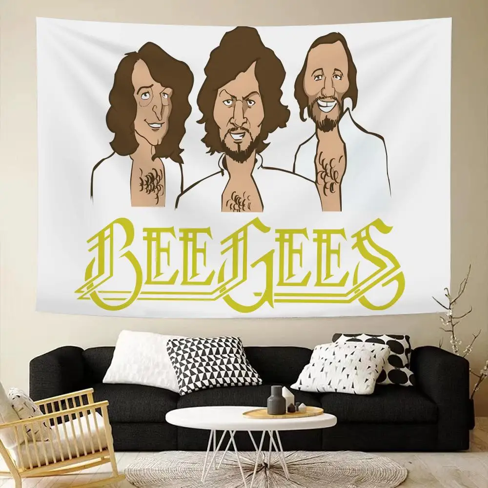 Disco pop band bee gees Tapestry House Bedroom Living Bar Garden Microfiber Decoration Background
