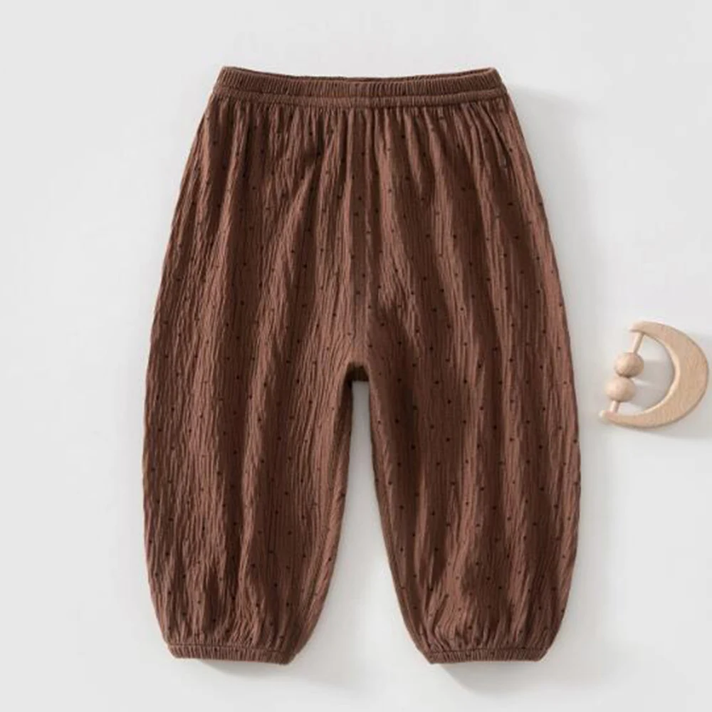Baby Pants Boys Girls Cotton Polka Dot Summer Thin Anti Mosquito Pants Loose Kids Trousers Infant Clothing
