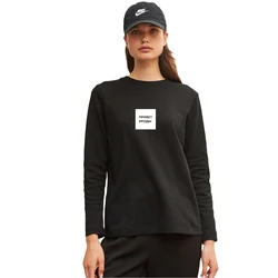 Привет Уроды Russian Style Long-Sleeve Letter Print Cotton Women's Autumn T-Shirt With Crew Neck Boutique Unisex Tee Tops