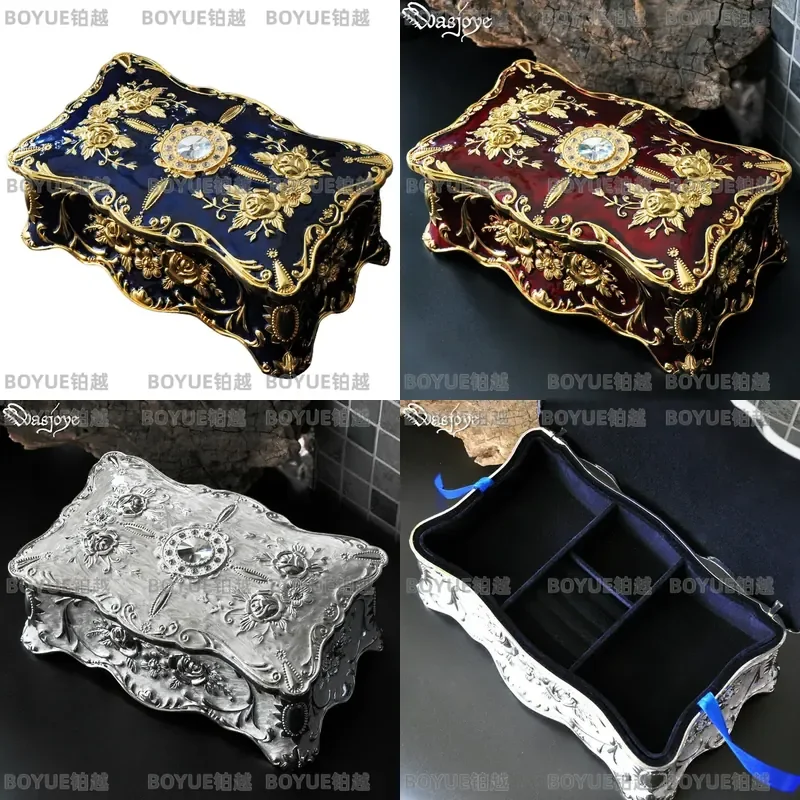 Large Painted Panjola Jewelry Box European Korean Princess Style Ring Storage Organizer Elegant Decorative Case for Girls