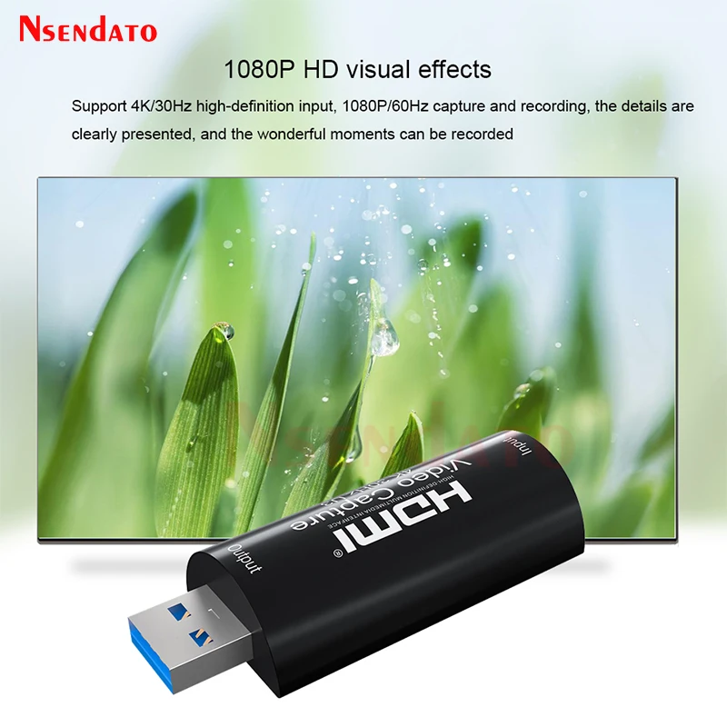 4k 30hz hdmi placa de captura de vídeo hdmi usb3.0 adaptador de placa gravador de vídeo para ps4 dvd filmadora câmera streaming ao vivo