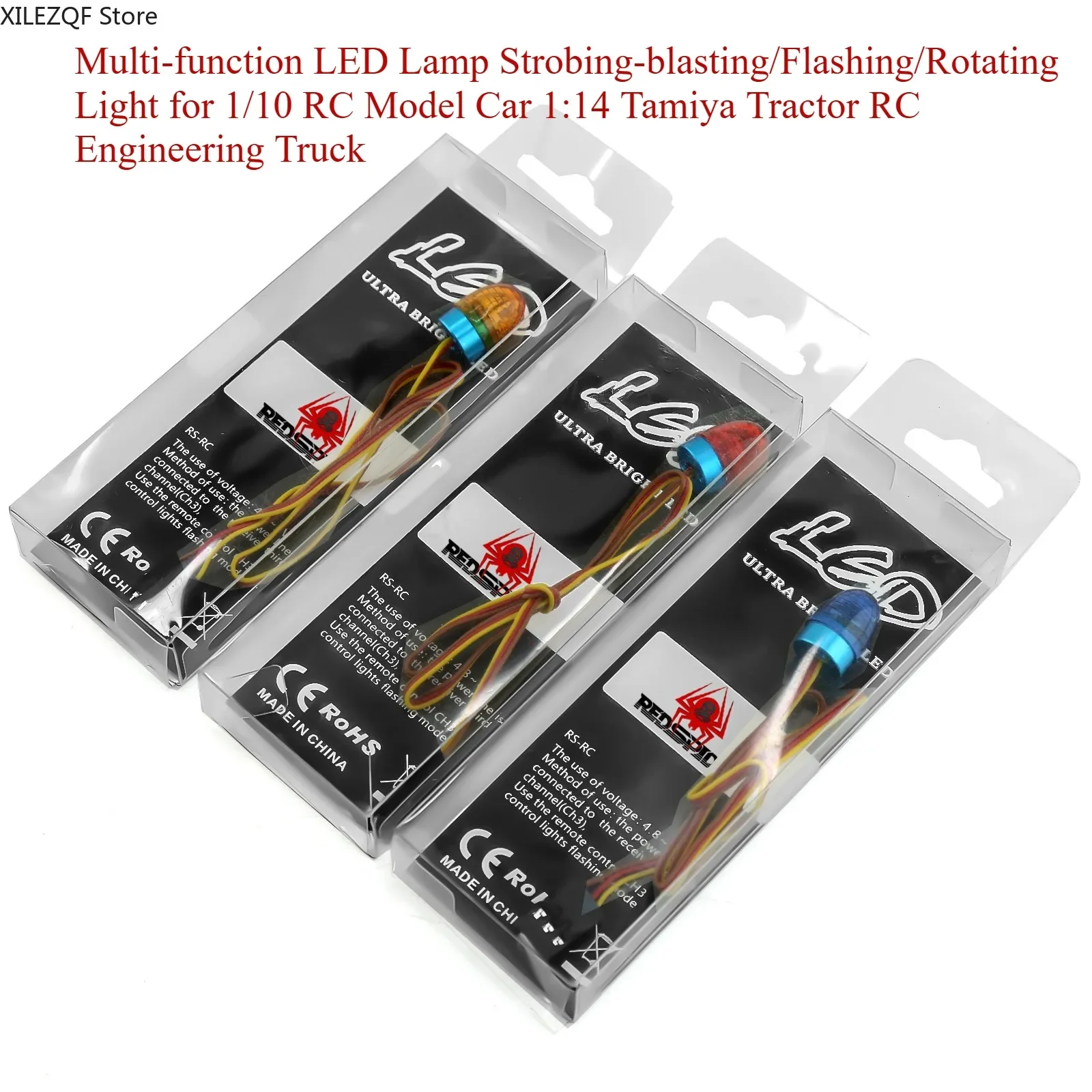 

Multi-function LED Lamp Strobing-blasting/Flashing/Rotating Light for 1/10 RC Model Car 1:14 Tamiya Tractor RC Engineering Truck