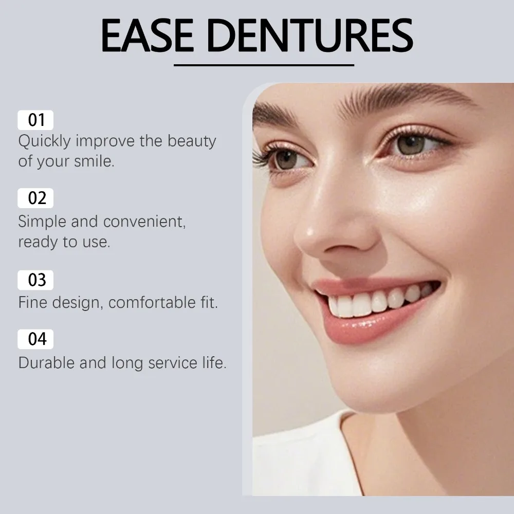 Adjustable False Teeth Kit - Hypoallergenic Cosmetic Dentures for Instant Smile Correction & Daily Comfort