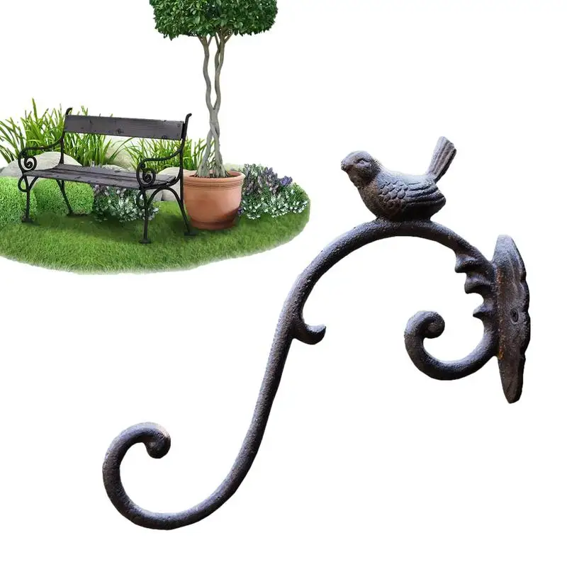 Decorative Hanging Basket Wall Hook Heavy Duty Rustic Cast Iron Coat Hooks Retro Strong Kitchen Wall Plant Antique Hanger