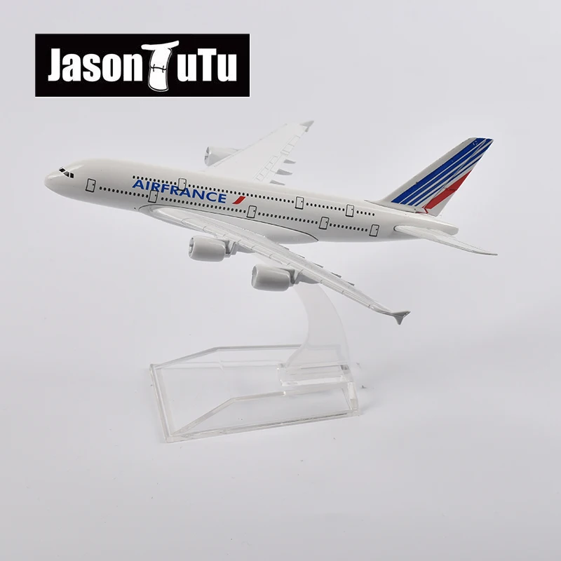 JASON TUTU 16cm Air France Flugzeugmodell Airbus A380 Flugzeugmodell Flugzeug-Diecast-Metallmodell im Maßstab 1:400 – Detail 3
