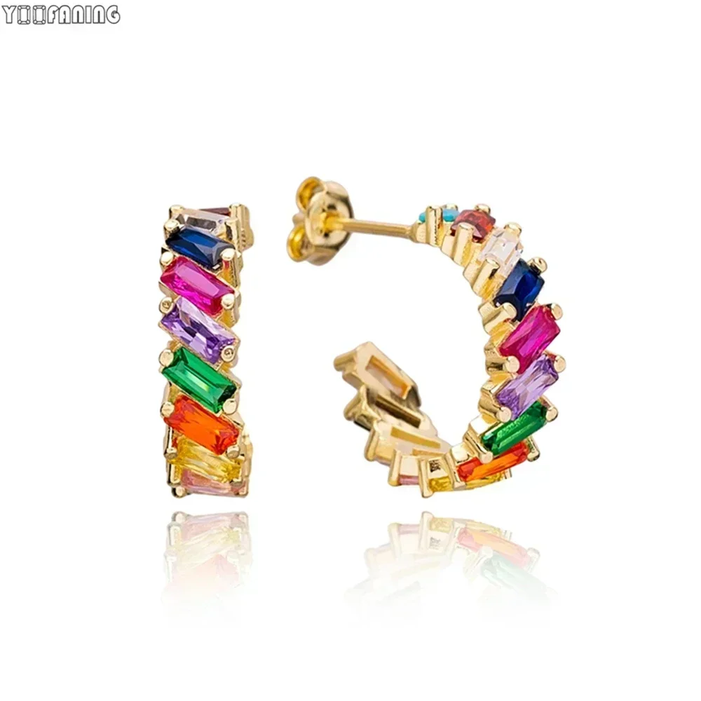 925 Sterling Silver Ear Needle Exquisite Hoop Earrings Colored Zircon Butterfly Heart Series Earrings for Women Jewelry Gift