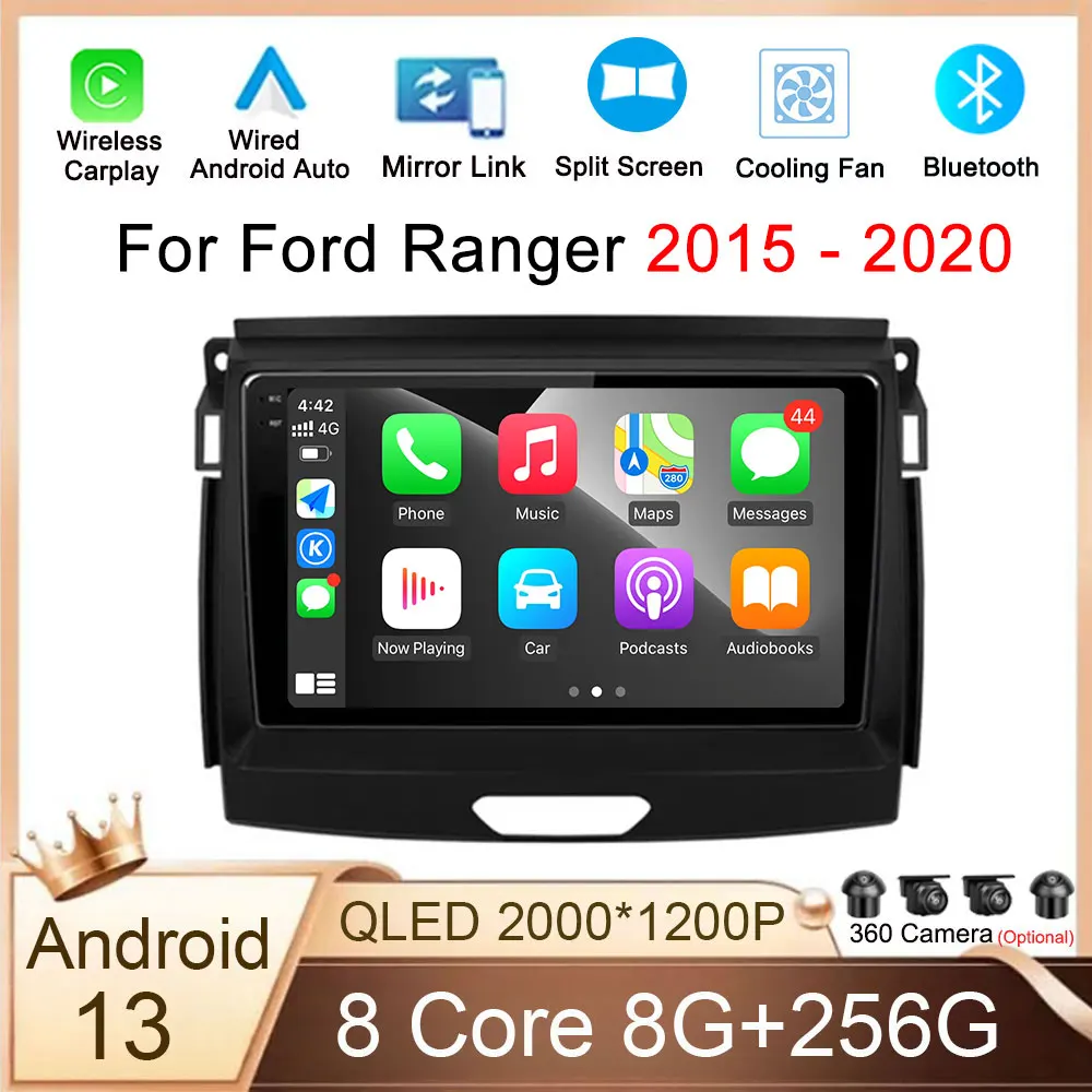 

9" IPS Screen Android 13 Car Stereo For Ford Ranger 2015 2016 2017 2018 2019 2020 GPS Multimedia Carplay Autoradio No 2Din DVD