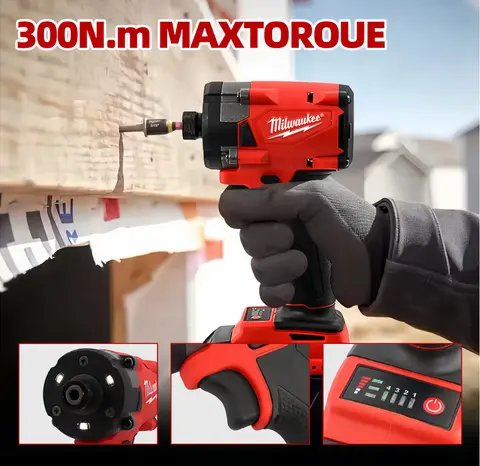 Milwaukee Cordless Electric Impact Wrench 300N.M Brushless Wrench Pin4 GEARS Power Tool Cordless High Torque screwdriver