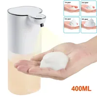 Automatic Soap Dispenser Touchless Foaming Soap Pump 400ml USB Rechargeable Electric Wall Mounted 4 Levels for Bathroom Kitchen