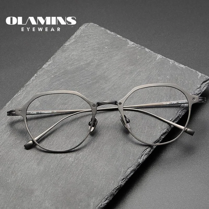 

OLAMINS​ Oversized Eyeglass Designer Glasses Titanium Frame Eyewear Eyeglasses Frames River Optical Eyeglasses KJ-39