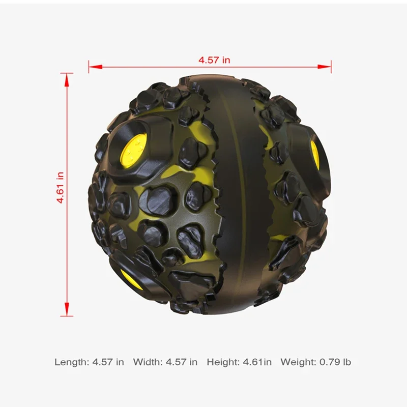 Pes koule nezničitelné střední velký pes hraček pro agresivní chewers, pískací giggle řádný guma kolejových bál interaktivní hračka