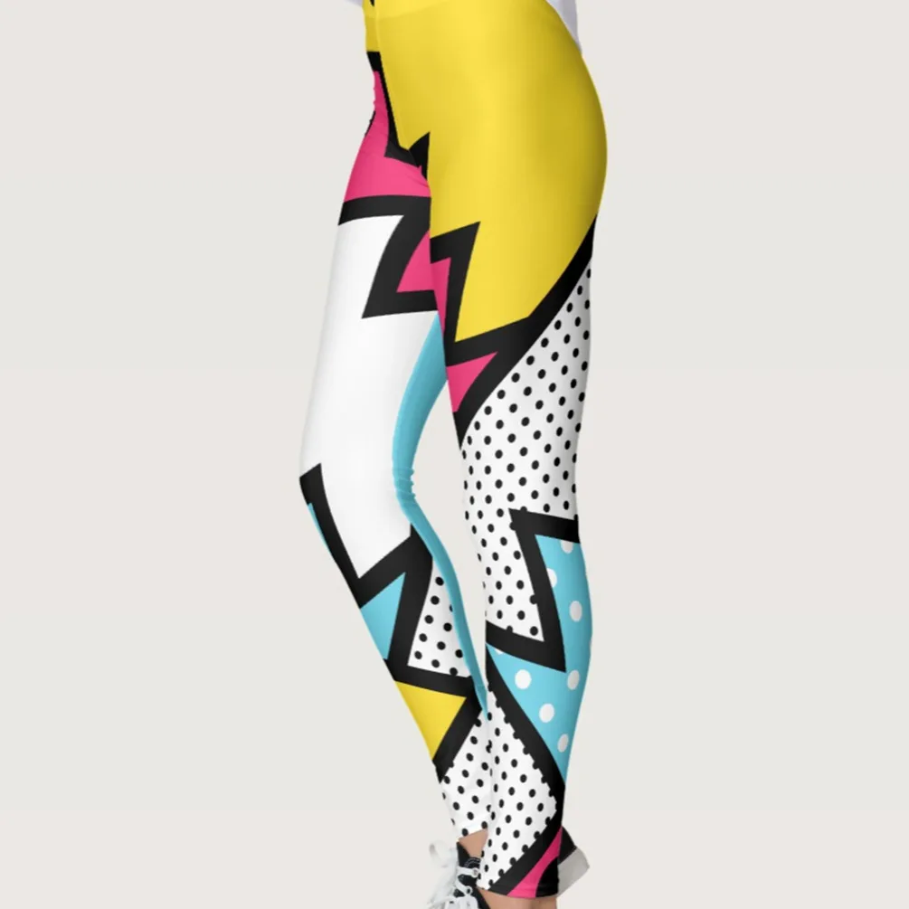 Women leggings dots color block printed Slim elastic legging S JK3-009