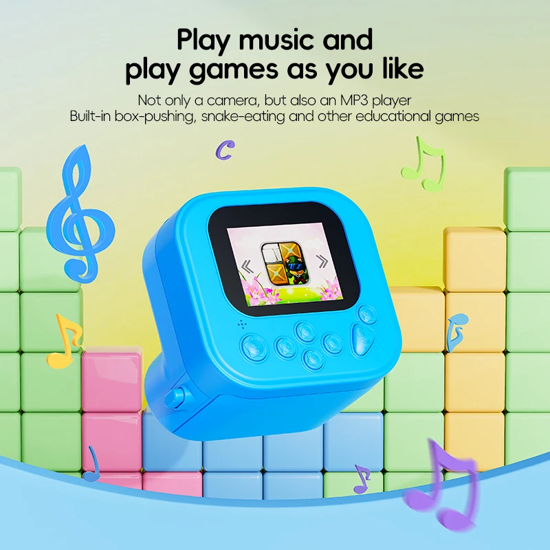 48MP Digitalkamera für Kinder mit Druckfunktion 1080P HD Sofortbildkamera Weihnachtsgeschenke Geburtstagsspielzeug für Mädchen Jungen im Alter von 4–12 Jahren