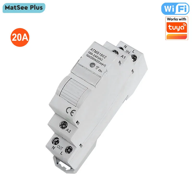 

Smart Life WiFi Relay Switch 20A Timer Din Rail App Remote Control ON OFF Energy Monitor Works with Alexa Google Home