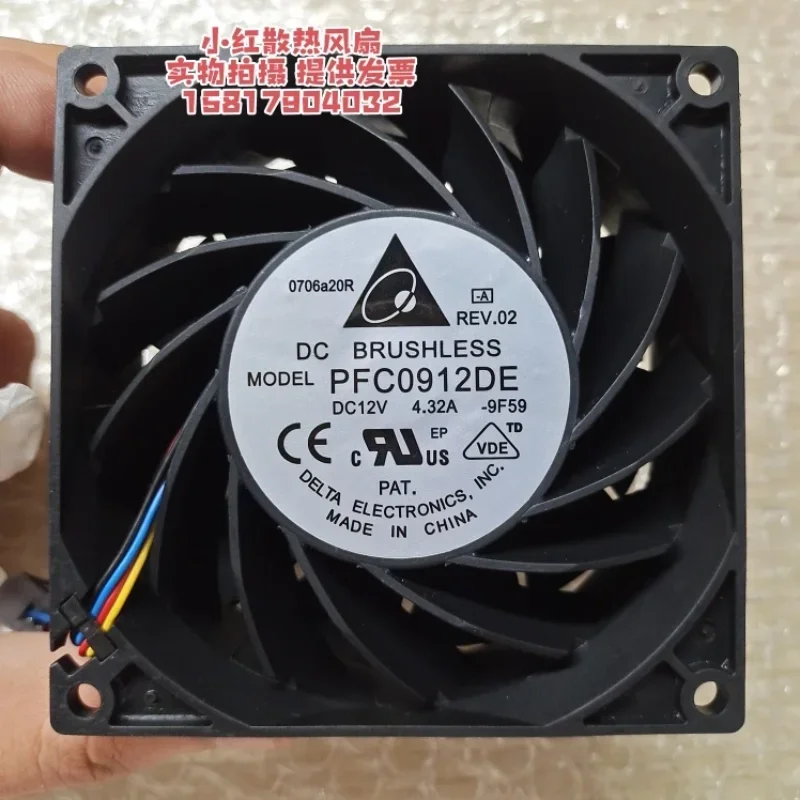 

Delta Electronics PFC0912DE DC 12V 4.32A 90x90x38mm 4-Wire Server Cooling Fan