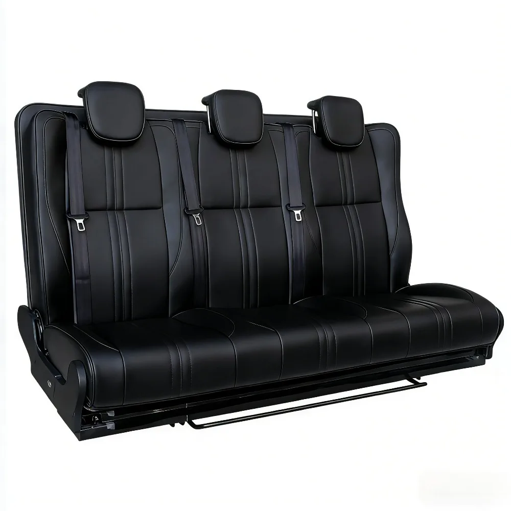 Customizable Colors Folding Design Sofa Bed Seat - Adjustable Durable Leather PU Fabric Made for Van Conversion Seats