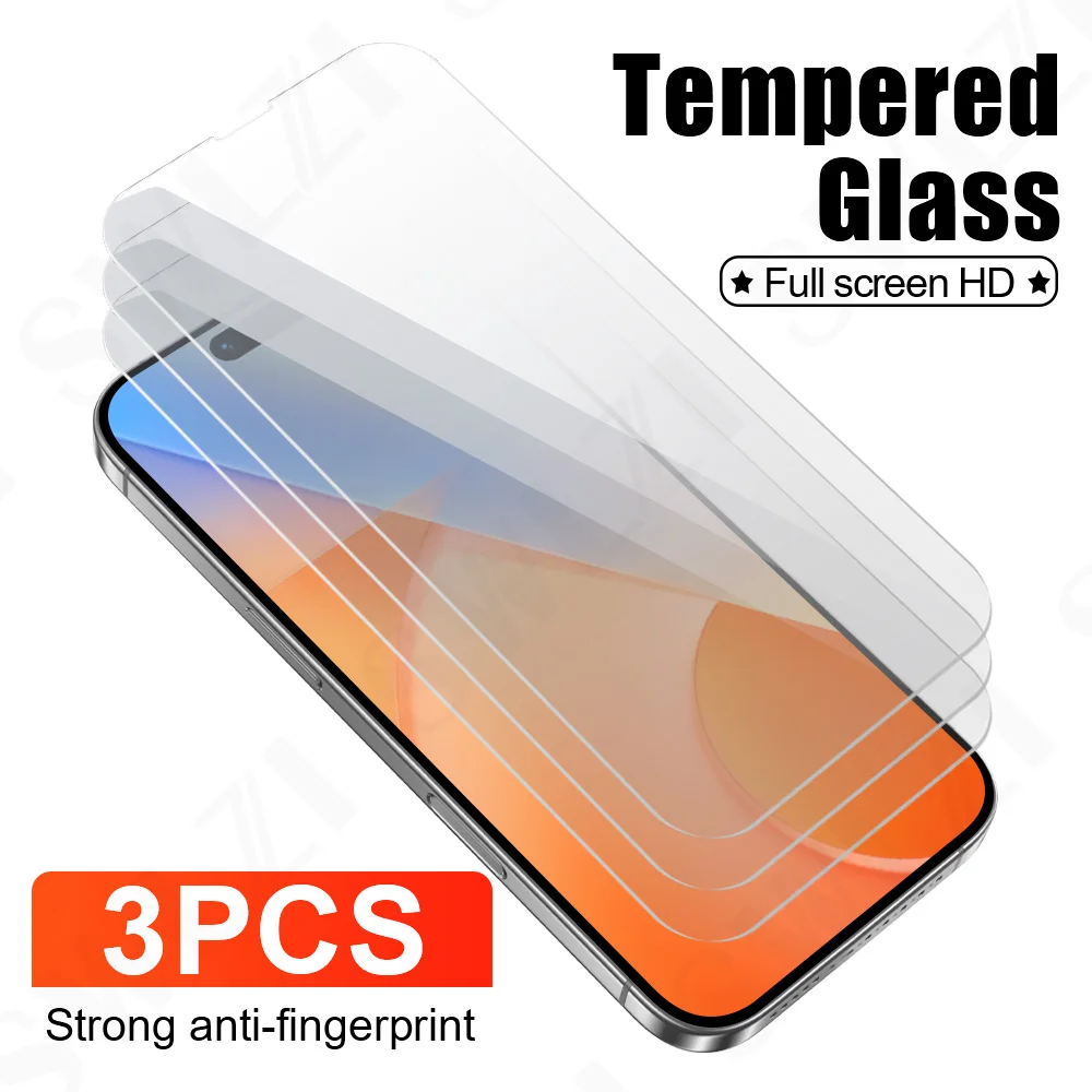 

3Pcs Protective Film For iPhone 17 Pro 16 Plus Phone Screen Protector 15 Pro Max 14 Tempered Glass 13 12 Glass Smartphone 11 XR