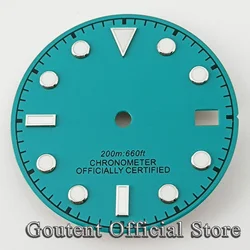 Goutent 29mm Blue Sterile Watch Dial Green Luminous Fit NH35 NH36 Automatic Movement Watch Accessories