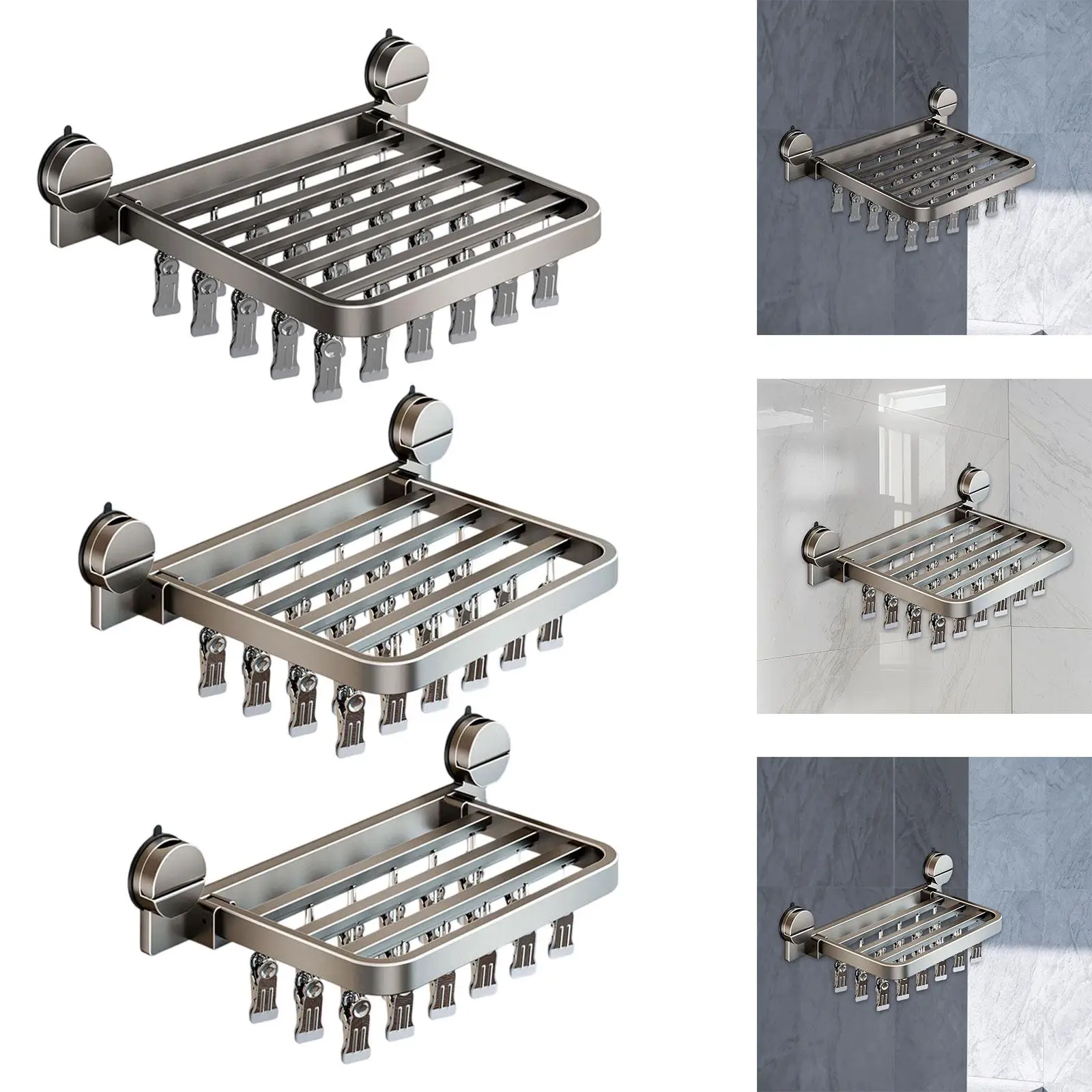 

Сушилка для носков на присоске, настенная складная многофункциональная сушилка для одежды для нижнего белья, перчаток, шапок, бюстгальтеров, прачечной