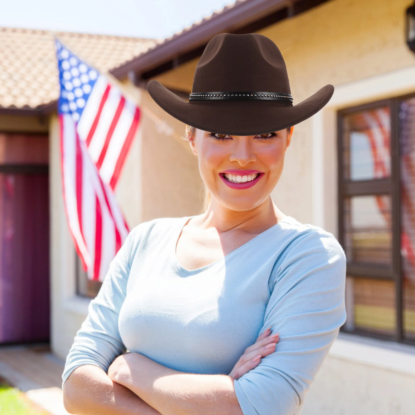 Hats Cowboy Cosplay Headpieces Clothing Cowgirl Costume Coffee Felt Men and Women