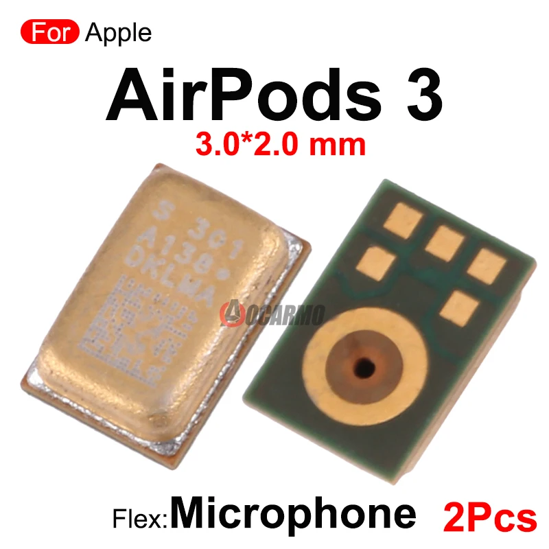 2 unids/lote pieza de repuesto del módulo de micrófono para Apple AirPods 1 2 3 Pro Pro2