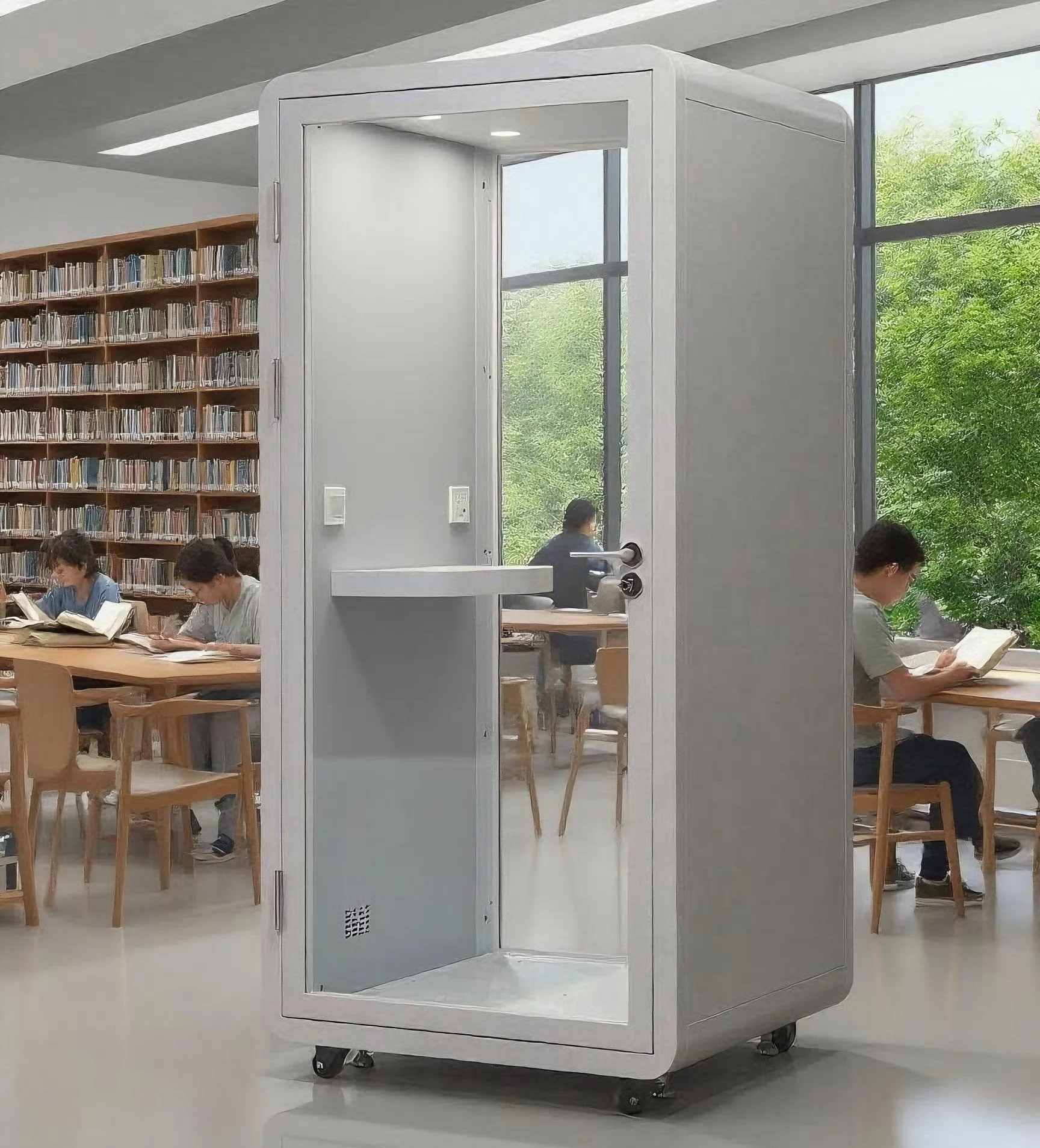 -For Modern Workplace Motion Sensor Lighting and Ventilation Silence Noise Cancelling Office Booth&